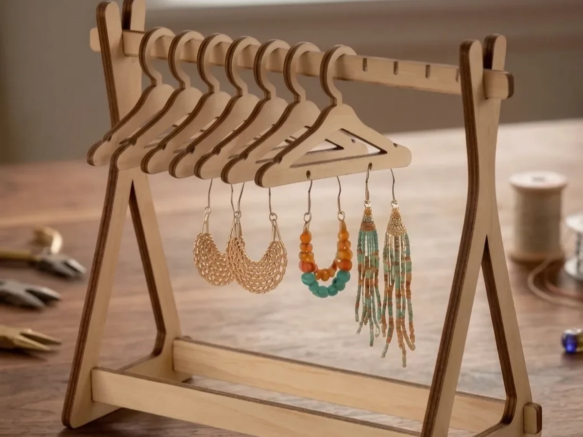 Earrings holder with miniature hangers